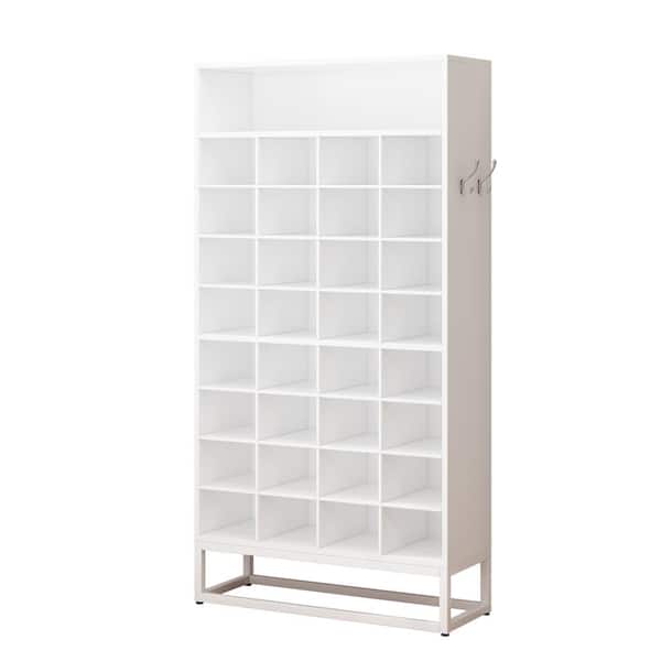 Karl home 60.63 in. H 32-Pair White Shoe Rack