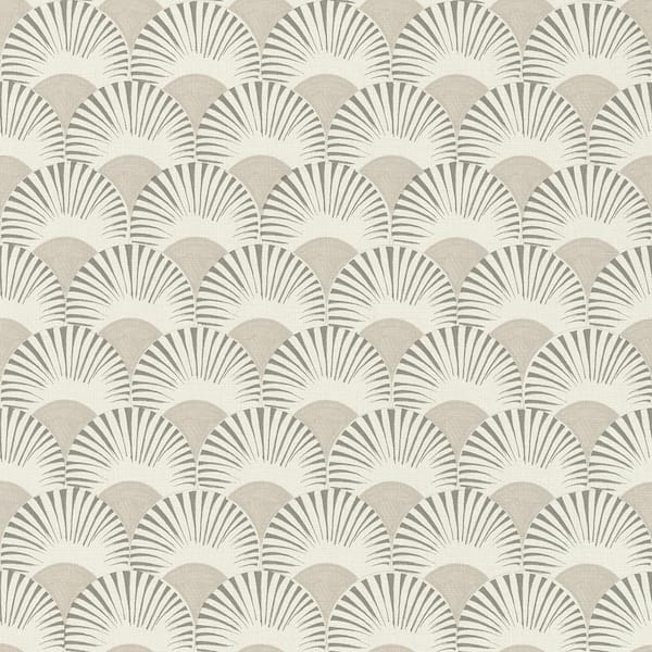 Advantage Akemi Grey Fan Ogee Wallpaper Sample