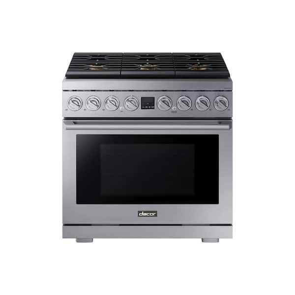 DACOR 36 in. 6.3 cu.ft. Dual Fuel Range with Gas Stove and Electric Oven in. Stainless Steel