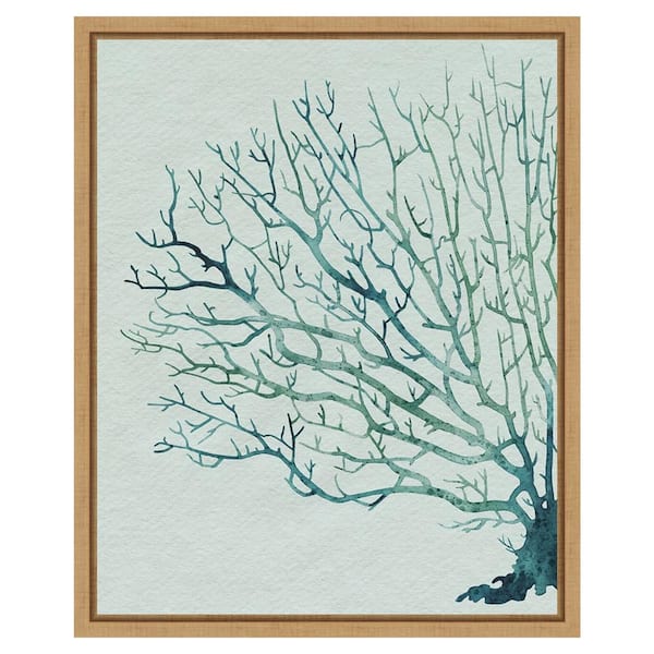 Amanti Art Seaglass Shadow II by Grace Popp 16 in. W x 20 in. H. Canvas Wall Art Print Framed in Brown
