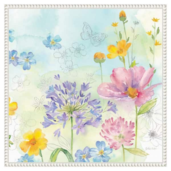 Amanti Art Wildflower Mix II by Cynthia Coulter 22 in. W x 22 in. H. Canvas Wall Art Print Framed in White
