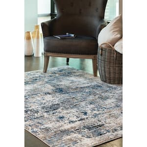 Eternity Barcelona Blue 7 ft. 10 in. x 7 ft. 10 in. Round Area Rug