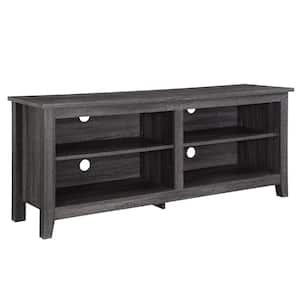 Columbus 58 in. Charcoal MDF TV Stand 60 in. with Adjustable Shelves