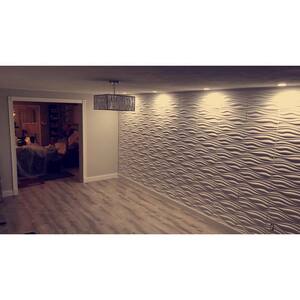 Wallpanel 19.7 in. x 19.7 in. White Wave PVC 3D Wall Panels for Interior Decor (12-Pack)