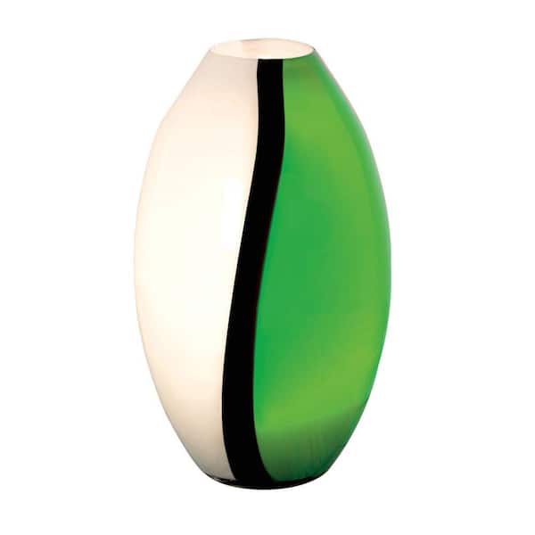 EGLO Empori 14.2 in. 1-Light Green/Black/White Glass Table Lamp
