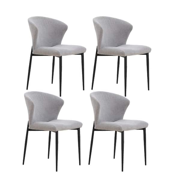 JASIWAY Gray Upholstered Dining Chairs (Set of 4)