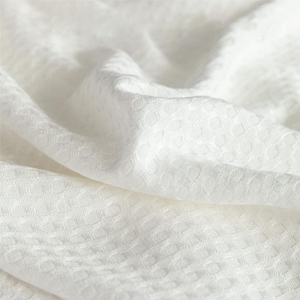 Afoxsos White Cooling Bamboo Rayon King Size Waffle Blanket Cotton