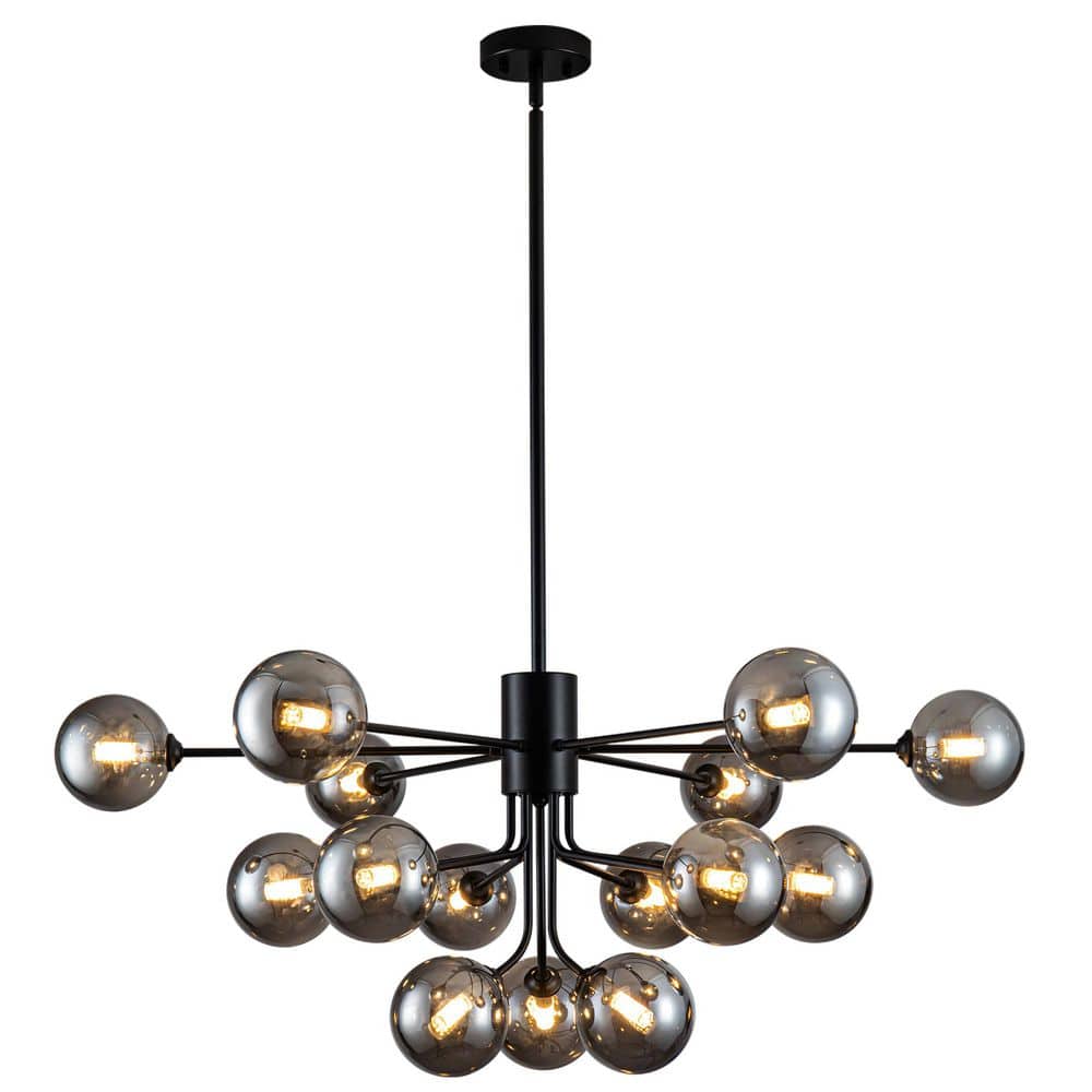 Garius 15 light Black Bubble Chandelier for Living Room