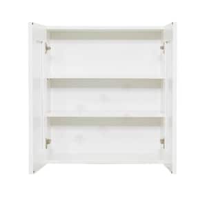 Anchester Assembled 24x36x12 in. 2 Door Wall Cabinet with 2 Shelves in Classic White