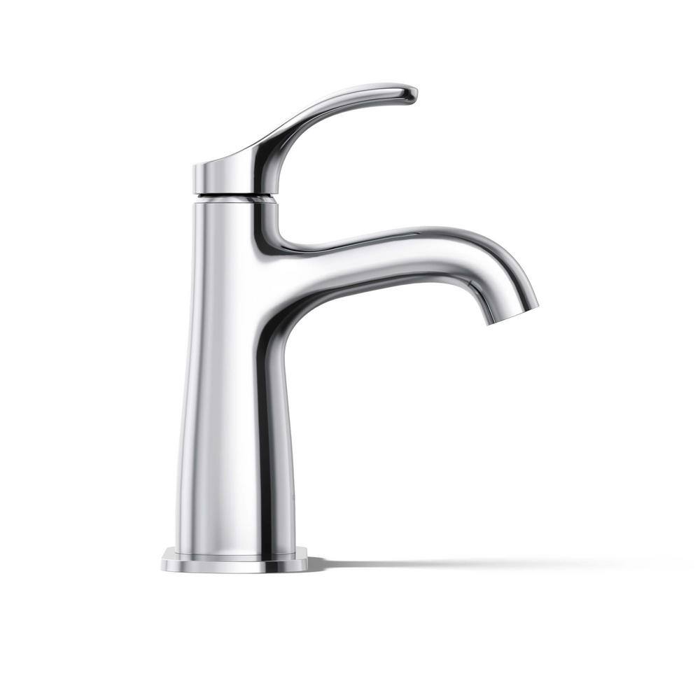 Polished Chrome Single-Handle Bathroom Sink Faucet