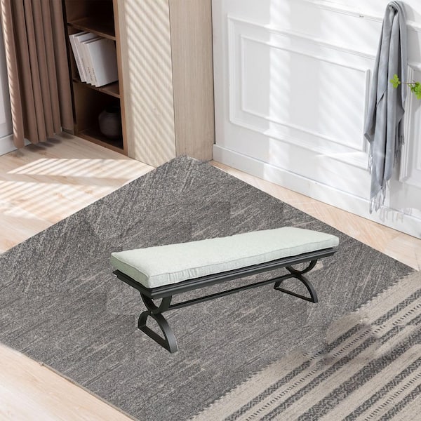 ZIRUWU Gray Bench 16 X 58 X 19, Dining Bench, Grey