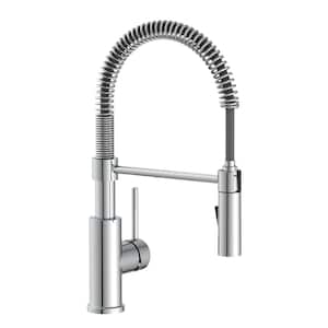 Garrick Single-Handle Spring Sprayer Kitchen Faucet with Dual Function Sprayhead in Chrome