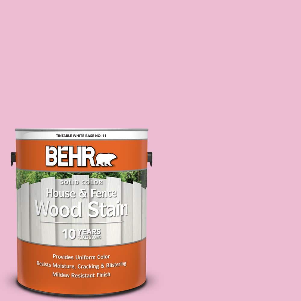 BEHR gal. #P130-2A Dainty Pink Solid Color House and Fence Exterior Wood  Stain 01101 The Home Depot