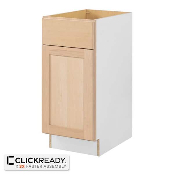 15 in. W x 24 in. D x 34.5 in. H Ready to Assemble Base Kitchen Cabinet in Unfinished with CLICKREADY Technology