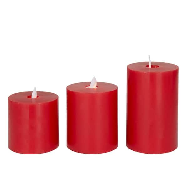 Set Of Christmas 3-Tier 18 Inches 20 Red Candles Stick-Um Candle Adhesive 