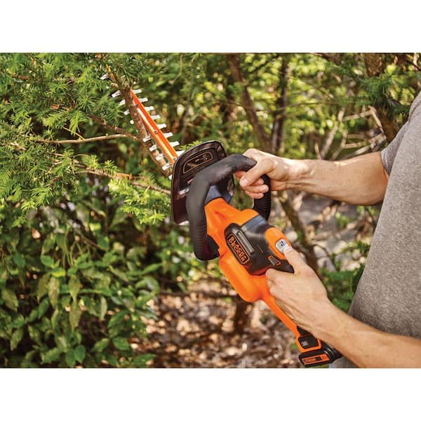 BLACK+DECKER 20V MAX 22in. Cordless Battery Powered Hedge Trimmer Kit with  (1) 1.5Ah Battery & Charger LHT321 - The Home Depot