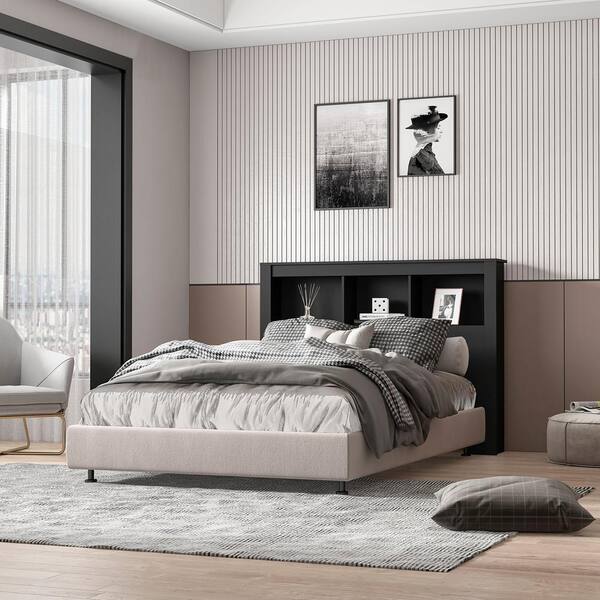 Polifurniture Madison Black FullSize Bookshelf Headboard 402300910002