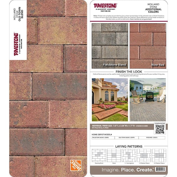 Pavestone Paper Sample Only of Holland 7.87 in. L x 3.94 in. W x 1.77 in. H 45 mm Old Town Blend Concrete Paver (1-Piece)