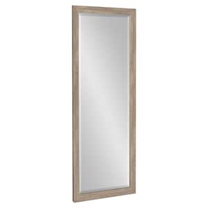 Beatrice 16 in. x 48 in. Classic Rectangle Framed Rustic Brown Wall Accent Mirror