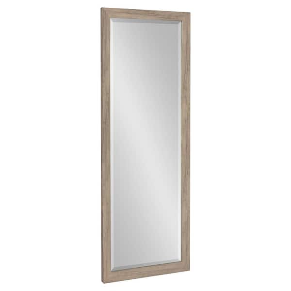 DesignOvation Beatrice 16 in. x 48 in. Classic Rectangle Framed Rustic Brown Wall Accent Mirror
