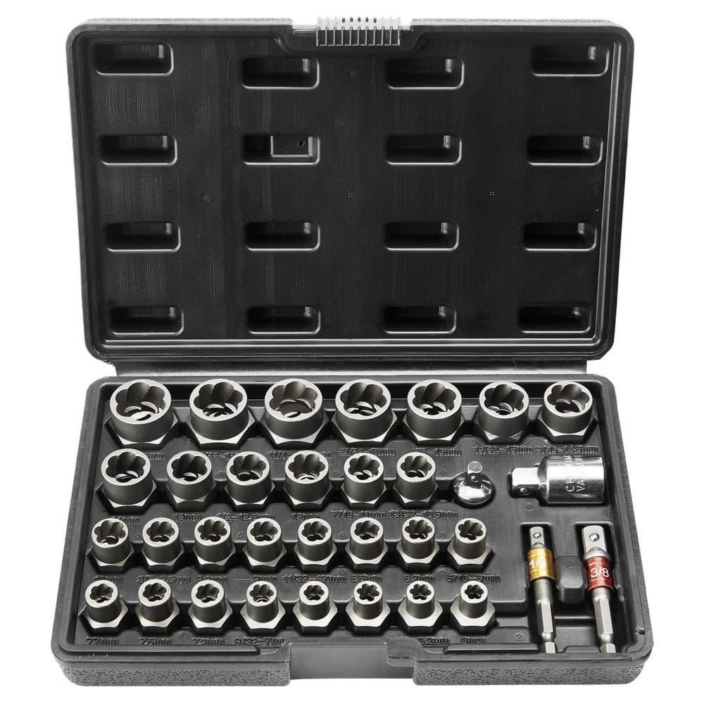 Bolt Extractor Set, 32-Piece Bolt and Nut Remover Set, CR-MO Steel Extraction Socket Set with Storage Case price history on PriceWatchPro