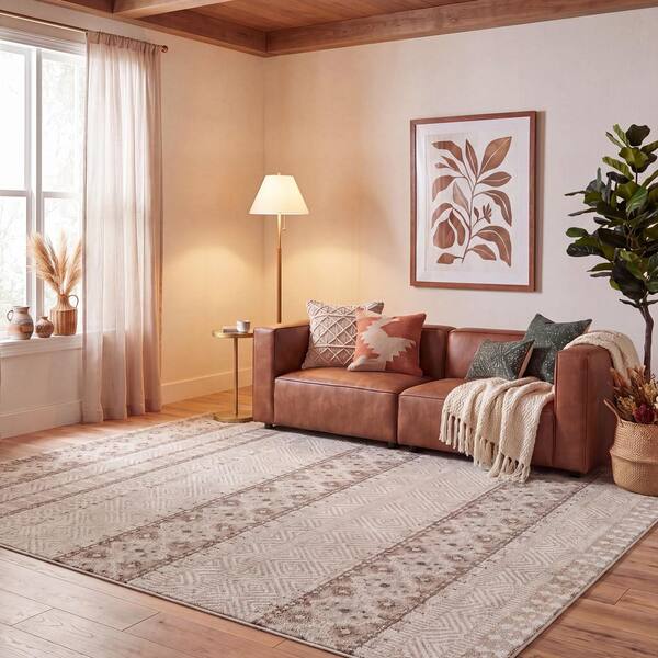 Madison 8 ft. x 10 ft. Beige Tribal Area Rug