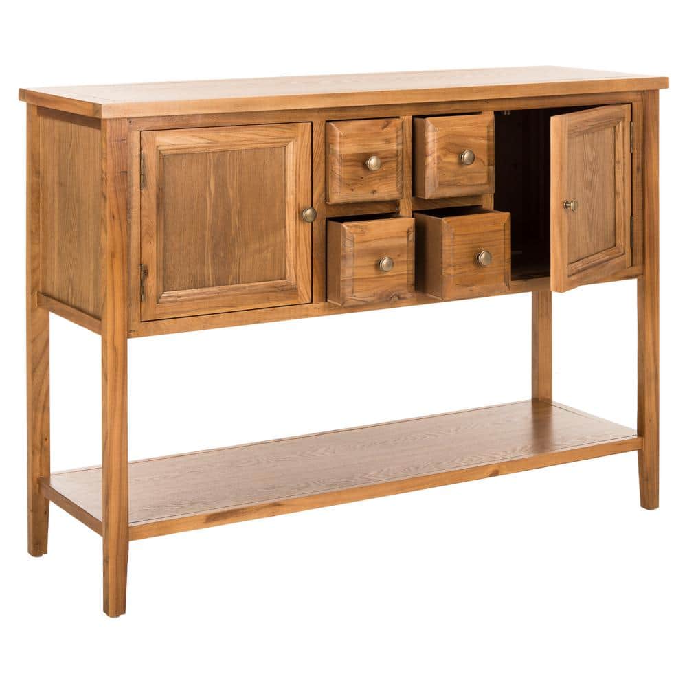 Charlotte 46'' Transitional Brown Oak 4-Drawer Sideboard