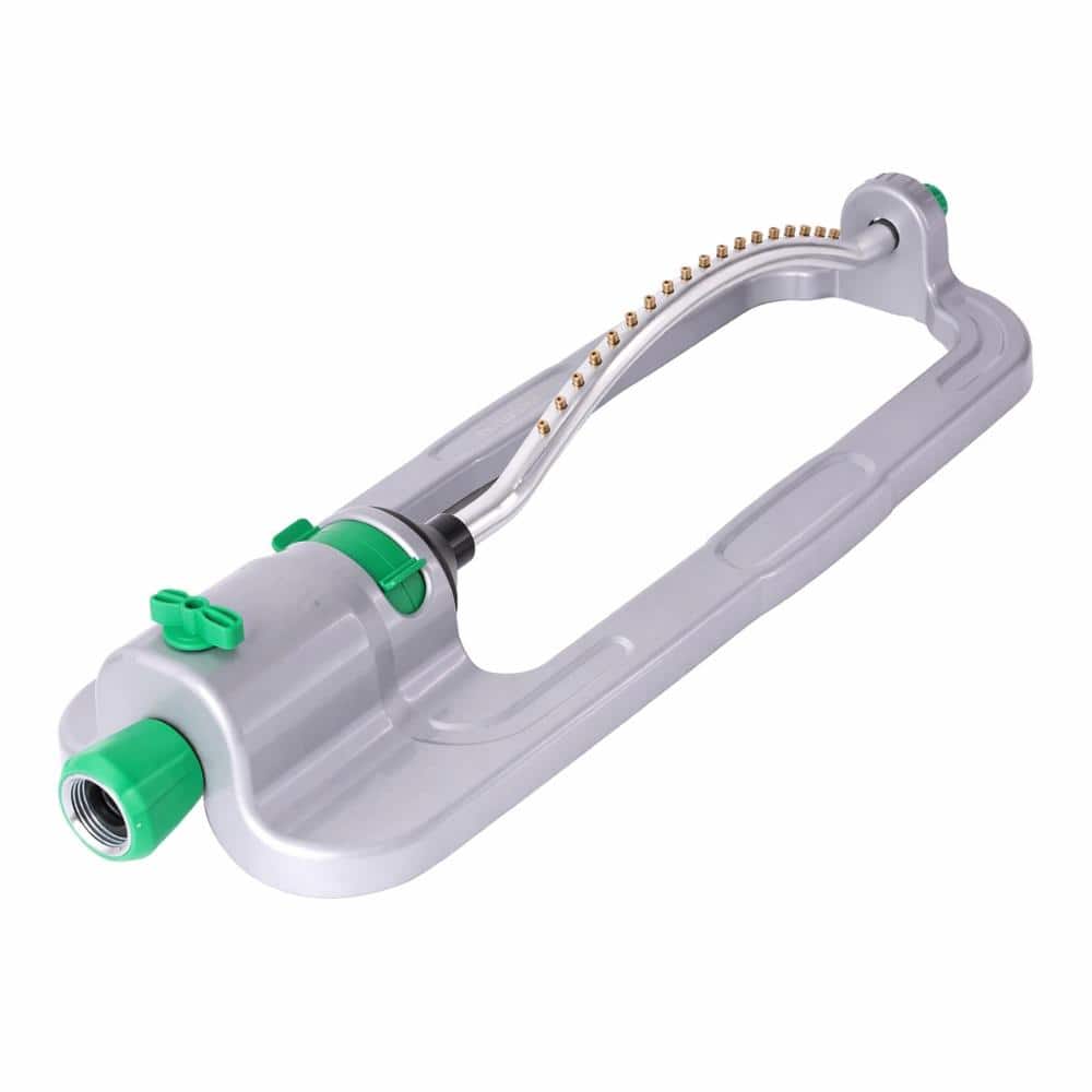 3600 sq. ft. Oscillating Sprinkler Heavy-Duty Metal Base 18 Brass Nozzles Adjustable Flow Spray Width price history on PriceWatchPro