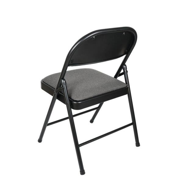 Amucolo Black Plastic Stackable Folding Chairs with Padded Cushion Seat(Set  of 6) FX-CYD0-NNYY - The Home Depot