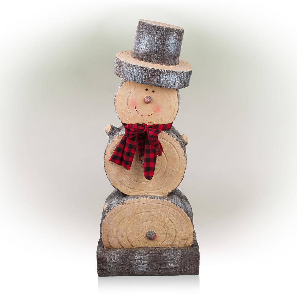 38" Rustic Wooden Snowman Holiday Table Decor