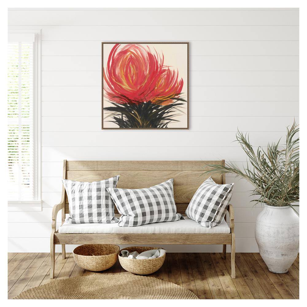 Clover Blossom II Bronze Framed Floral Canvas Art Print 30 in.