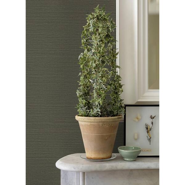 Jia Charcoal Paper Weave Grasscloth Wallpaper