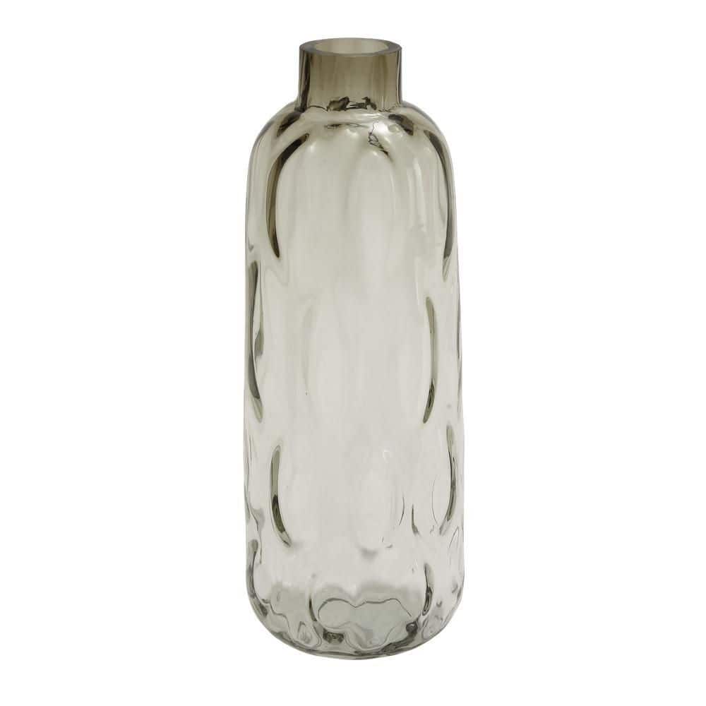 Coastal Grey Tinted Glass Cylinder Vase for Relaxed Interiors