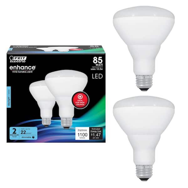 85-Watt Equivalent BR30 Dimmable CEC 90+ CRI Recessed CEC Title 20 E26 Flood LED Light Bulb, Daylight 5000K (2-Pack)
