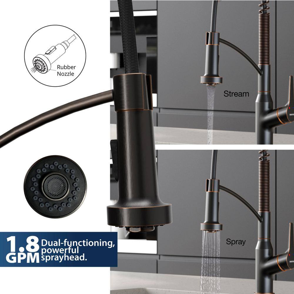 Oil Rubbed Bronze Pull-Down Kitchen Faucet with Spray