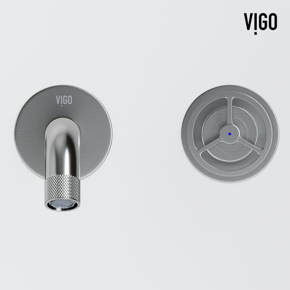 Cass Brushed Nickel Wall Mount Bathroom Faucet