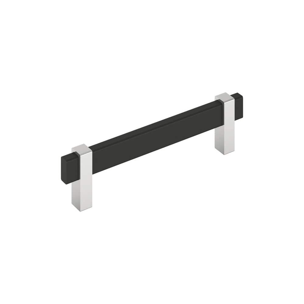 Mulino 5-1/16 inch (128mm) Center-to-Center Modern Matte Black/Polished Chrome Bar Cabinet Pull price history on PriceWatchPro