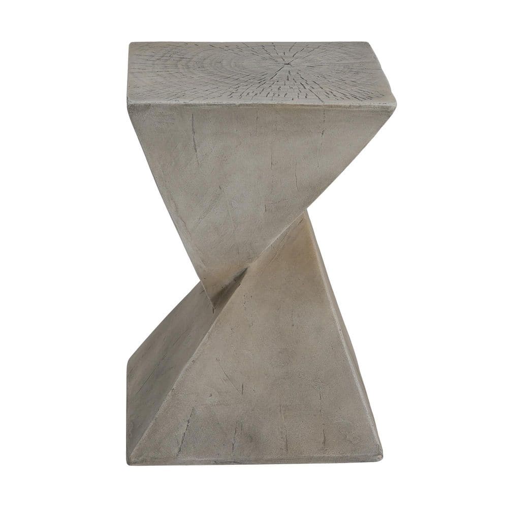Light Gray Hourglass-Shaped Magnesium Oxide Outdoor Side Table, Modern Sculptural Accent Table for Patio price history on PriceWatchPro