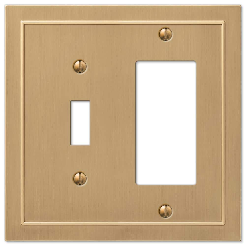Brushed Bronze 2-Gang Toggle and Rocker Wall Plate