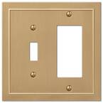 Bethany 2 Gang 1-Toggle and 1-Rocker Metal Wall Plate - Brushed Bronze