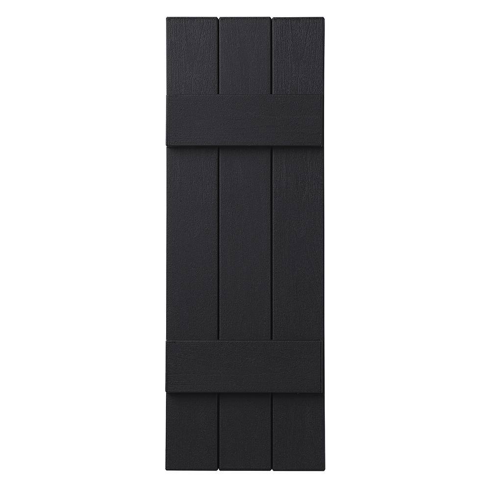 11 in. x 31 in. Polypropylene Plastic 3-Board Closed Board and Batten Shutters Pair in Black price history on PriceWatchPro