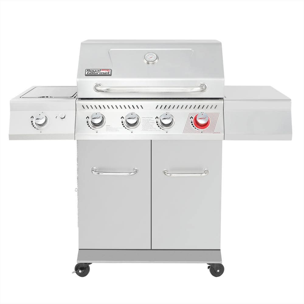 Royal Gourmet 4-Burner Propane Gas Grill in Stainless Steel with Sear  Burner and Side Burner GA4402S The Home Depot