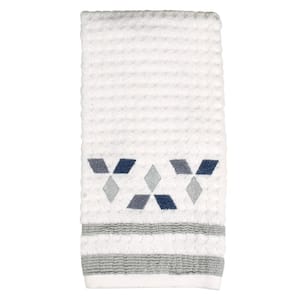 Gray Geometric Cotton Single Hand Towel