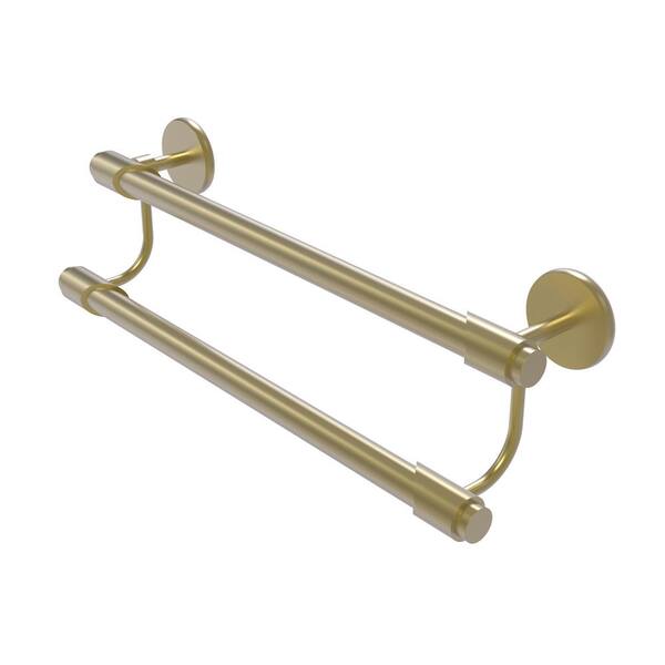 Allied Brass Tribecca Collection 30 in. Wall Mounted Double Towel Bar in Satin Brass