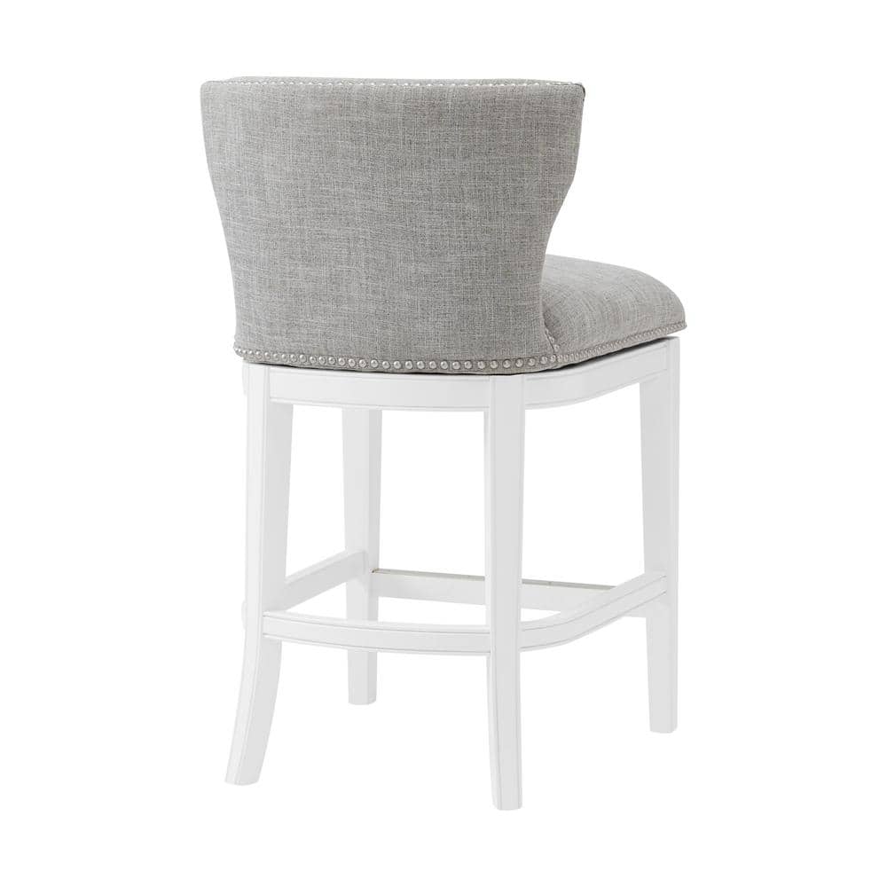 Miranda White Wood Swivel Counter Height Barstool