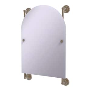 Prestige Regal 21 in. x 29 in. Single Arched Top Frameless Rail Mounted Mirror in Antique Pewter
