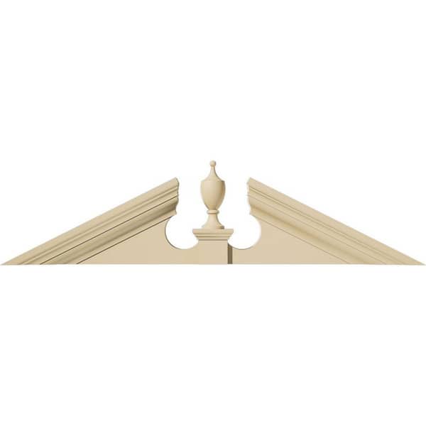 Ekena Millwork 36 in. W x 9 in. H x 2-3/4 in. P Pitch 6/12 Acorn Signature Urethane Pediment Acorn Ships Unattached in Box Primed Tan
