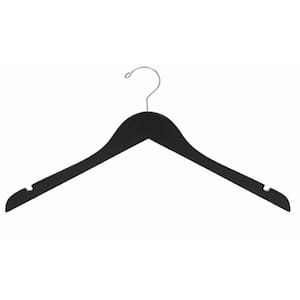 Basics Wood Suit Clothes Hangers, 30-Pack, Black
