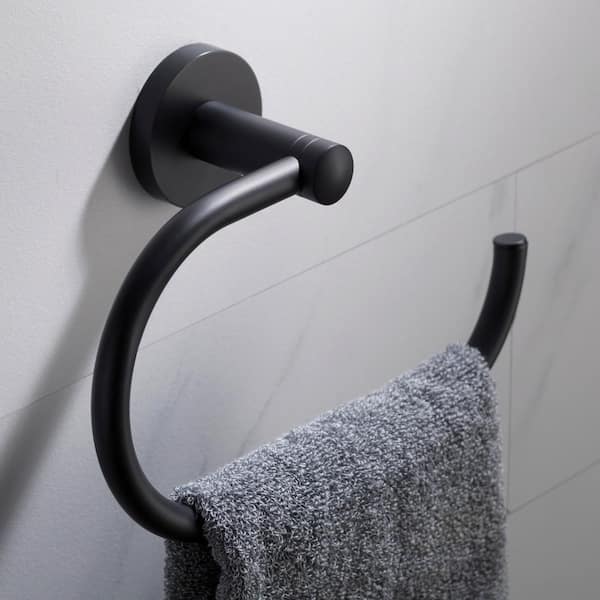 KRAUS Elie Bathroom Towel Ring in Matte Black