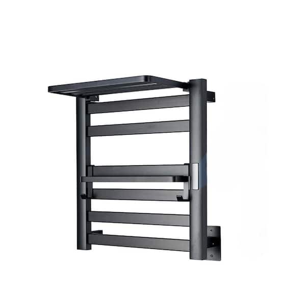 2 in 1 Towel Warmer Rack 6 Bars Electric Wall Mounted Heated Towel Drying Rack with Timer Temperature Control